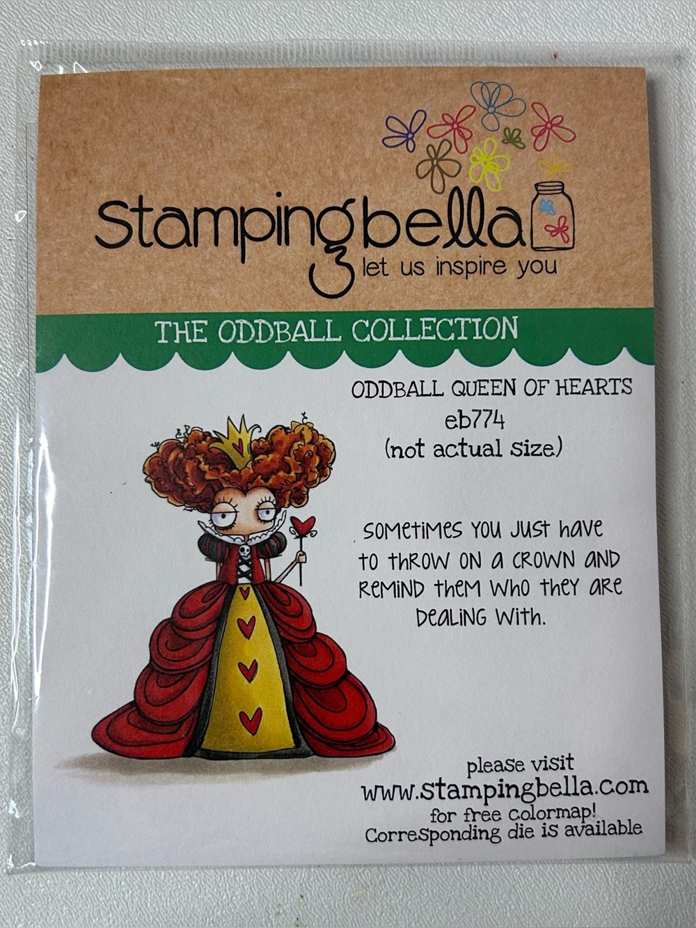 ODDBALL Queen Of Hearts Stamping Bella Cling Rubber Stamp - Alice In Wonderland